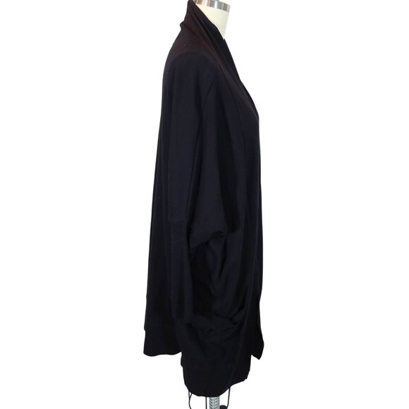 PACT Black Organic Cotton Airplane Cardigan Size L/XL NWT Open Front Comfy - Picture 2 of 8